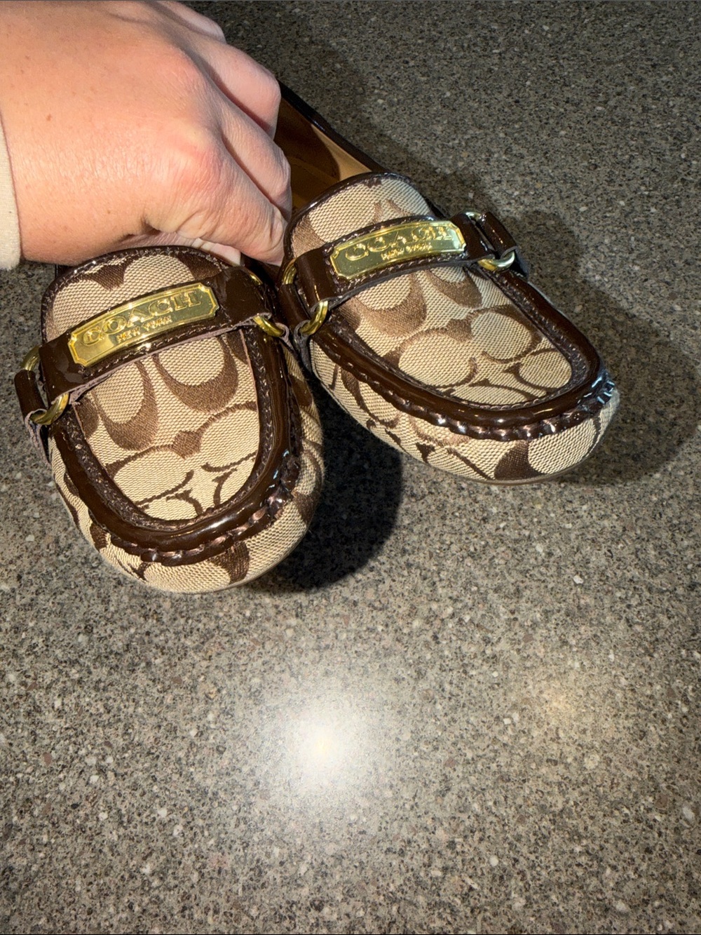 Coach Brown Signature Canvas Loafers with Dark Brown Trim - Picture 5 of 5